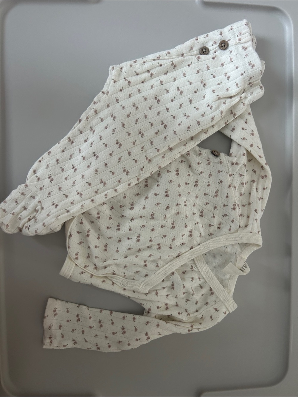 Unbranded Cream Floral Baby Matching Set